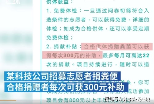 深圳公司300元一次招人捐粪便,网友 我能捐到它破产